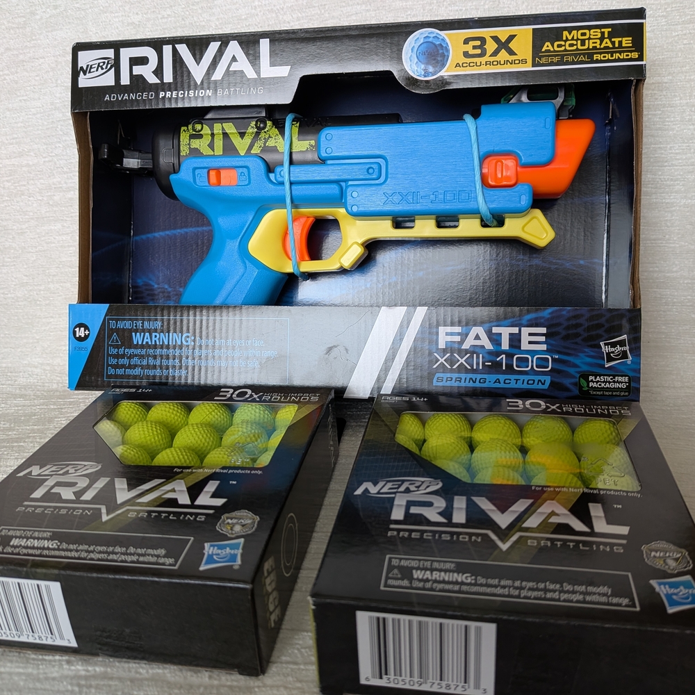 NERF Rival Fate XXII-100 Blaster - With 60 Extra Ammo Rounds Age 14+ New